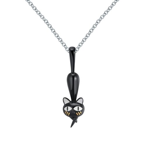 COLLIERS CHAT NOIR ARGENT S925
