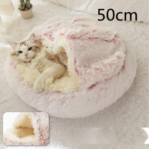 LIT CHAT EN PELUCHE ROND 2 EN 1