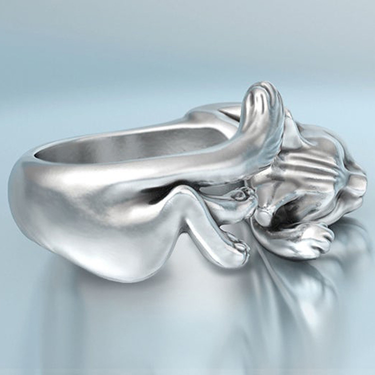 Bague Chat Retro Cuivre – Image 3