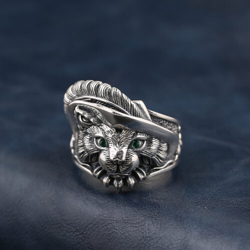 Bague Portrait Chat Argent
