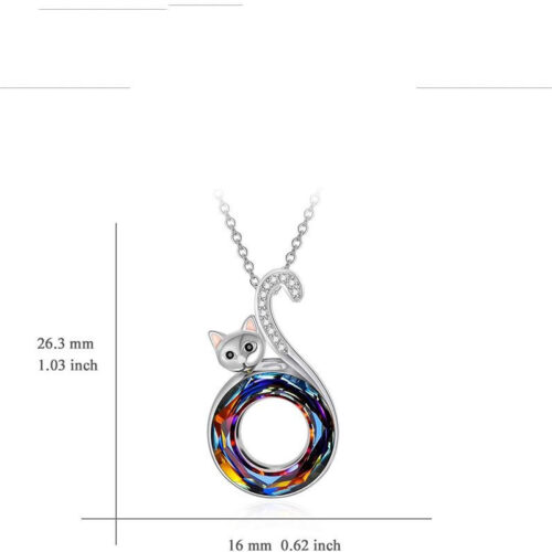 Collier de pendentif chat dégradé de couleurs