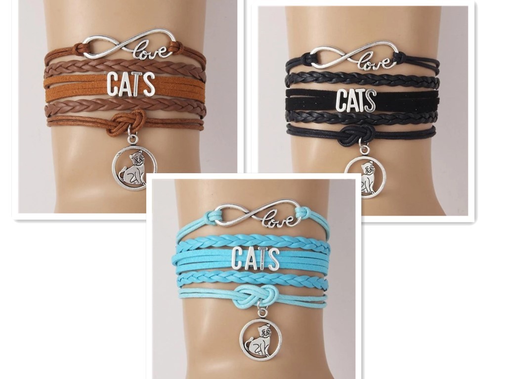 Bracelet chat charms