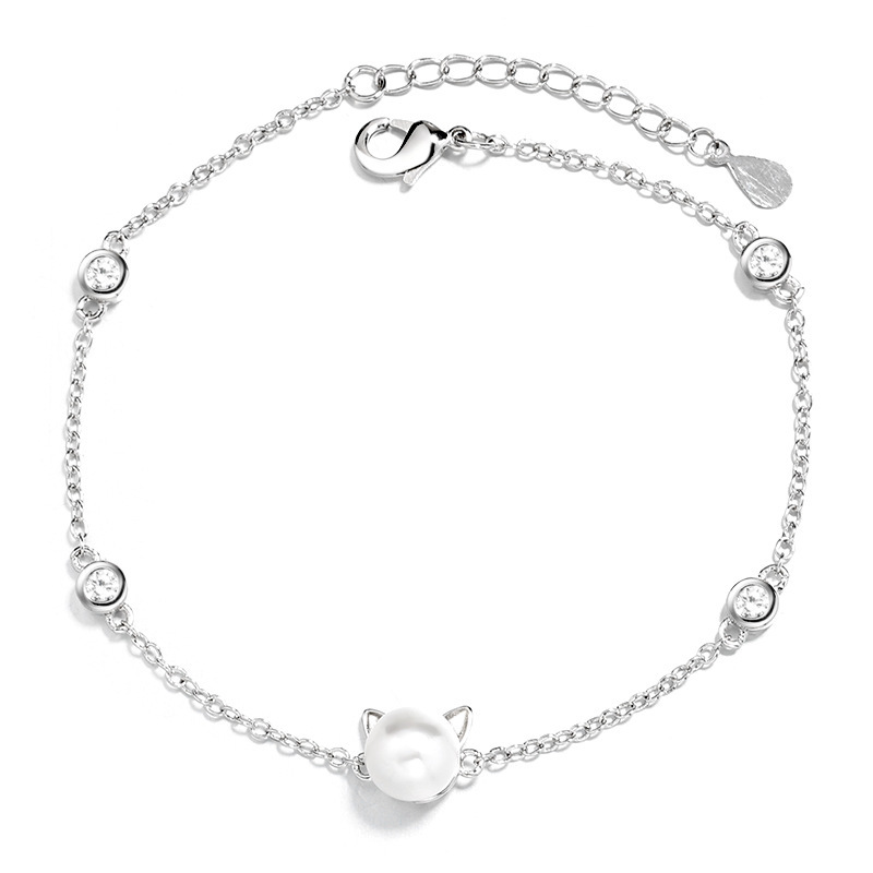 Bracelet chat avec perle