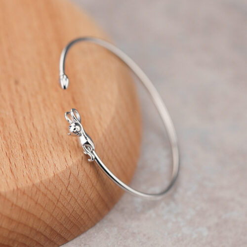 Bracelet mignon en argent S925 avec chat à la mode