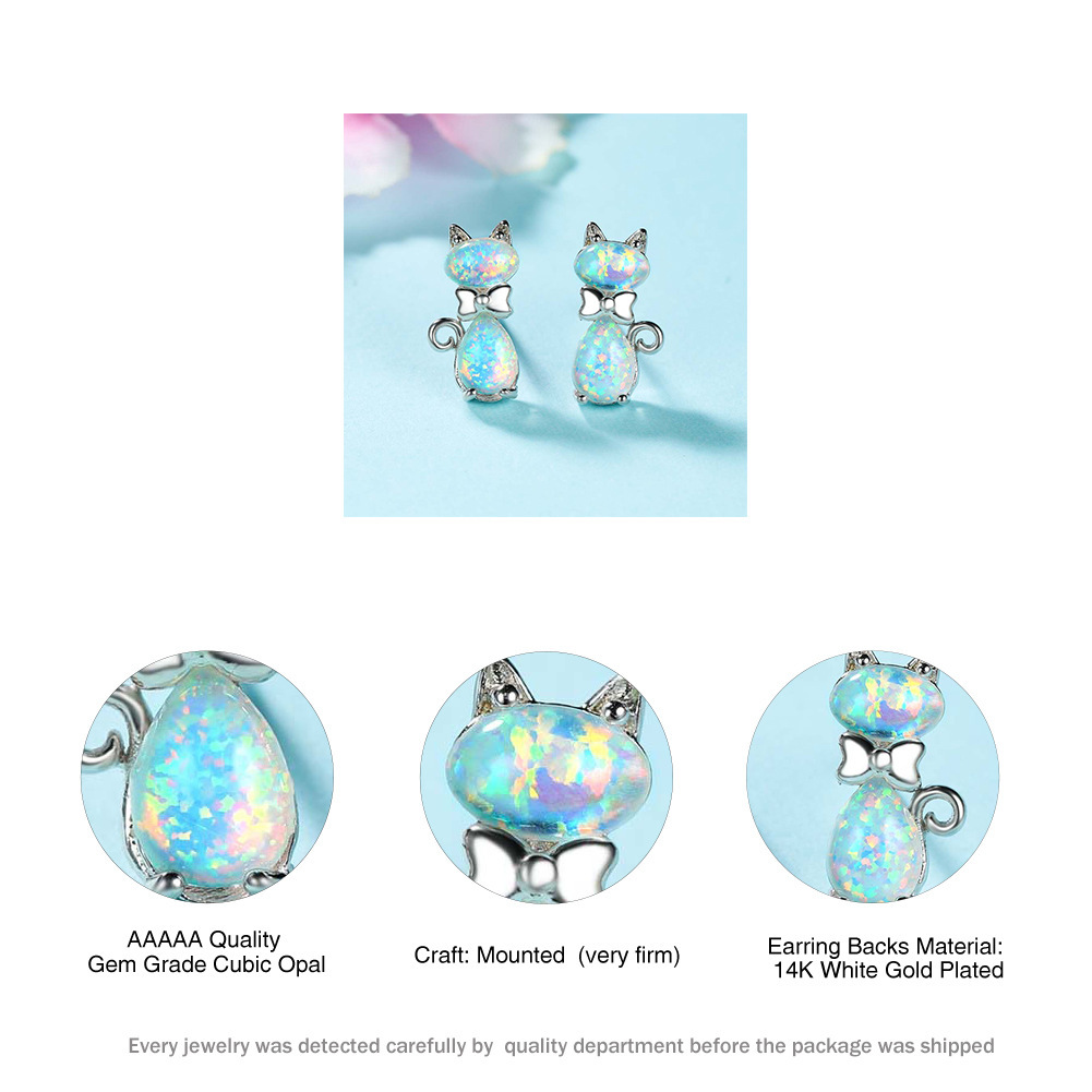 Boucles d’oreilles chat en Cuivre avec un nœud doux et charmant