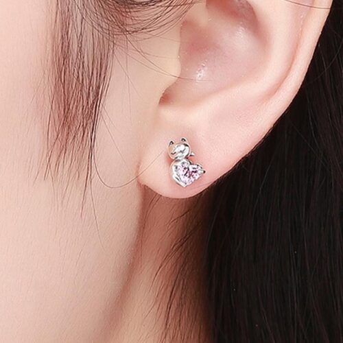Boucles d’oreilles de bijoux de chat mignon