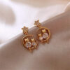 Boucles d’oreilles chat en argent 925 avec aiguilles et diamants
