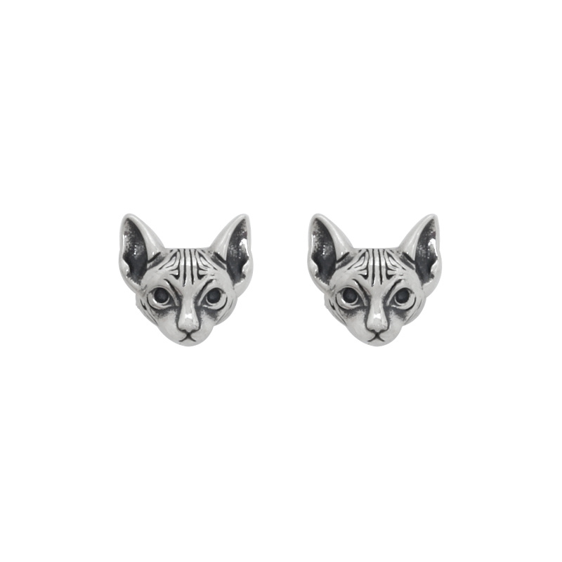 Boucles d’oreilles Sphinx en argent S925 Vintage