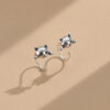 Boucles d’oreilles en argent & ZIRCON Chat visage