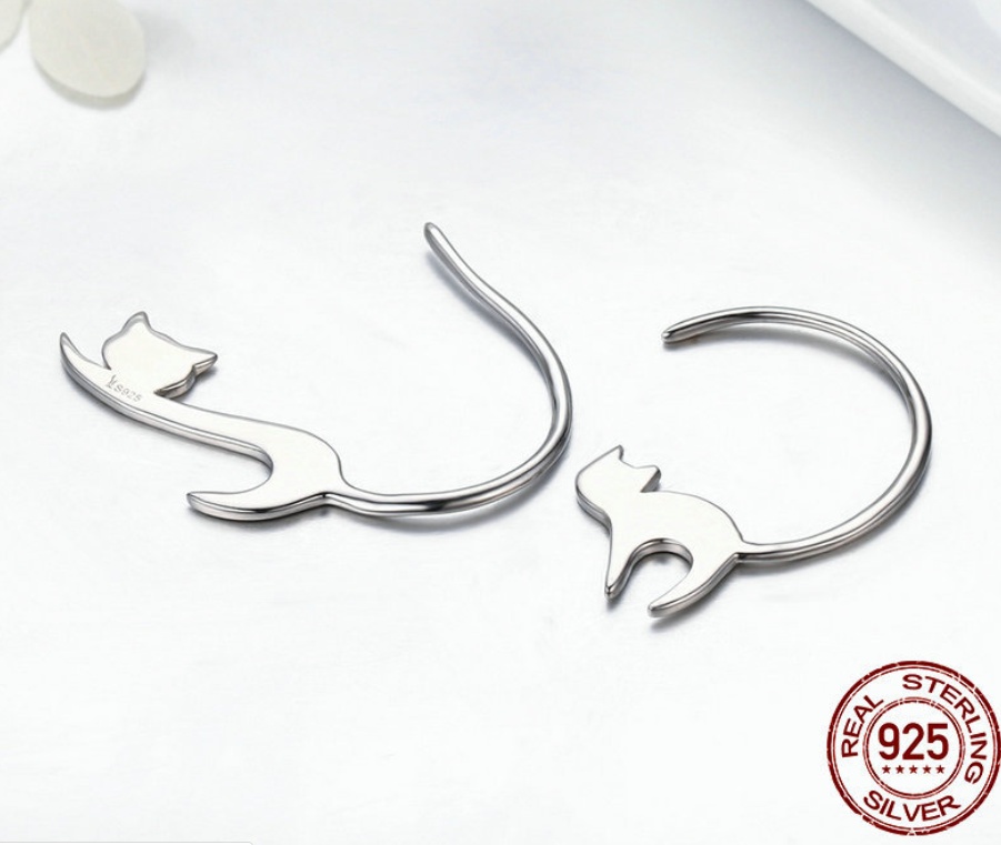 Boucles d'oreilles chaton coquine clou – Image 5
