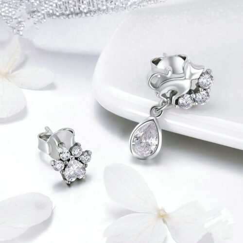 Boucles d’oreilles chat style vintage