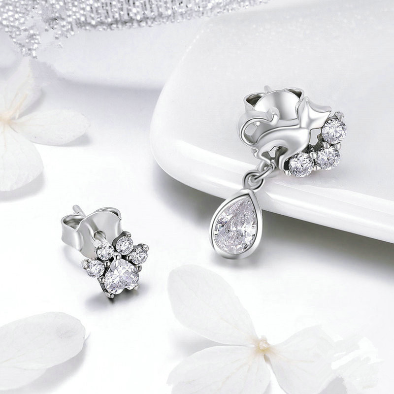 Boucles d’oreilles chat style vintage