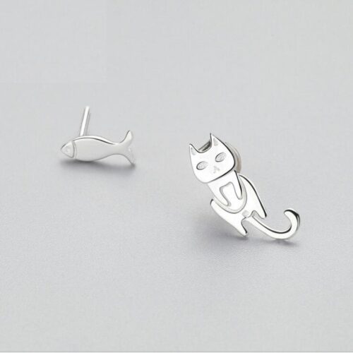 Boucles d’oreilles asymétriques en argent