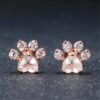 Boucles d’oreilles pattes de chat en argent 925 et or rose