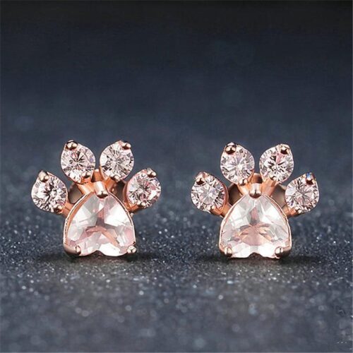 Boucles d’oreilles pattes de chat en argent 925 et or rose