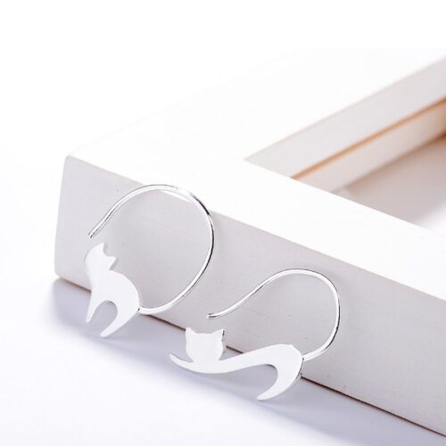 Boucles d'oreilles chaton coquine clou