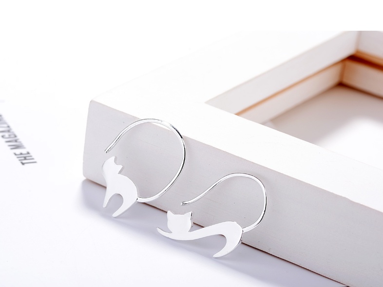 Boucles d'oreilles chaton coquine clou