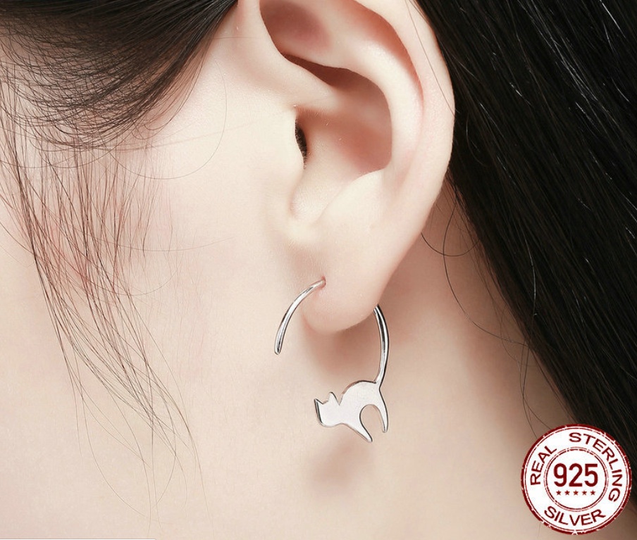 Boucles d'oreilles chaton coquine clou – Image 7