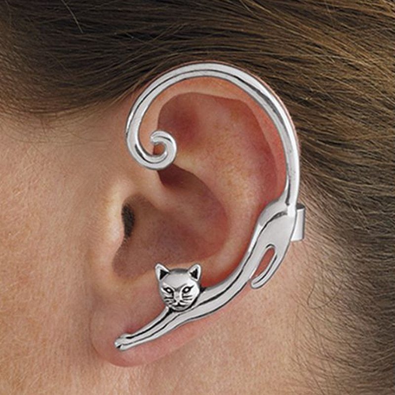 Boucle d’oreille unique en forme de chat