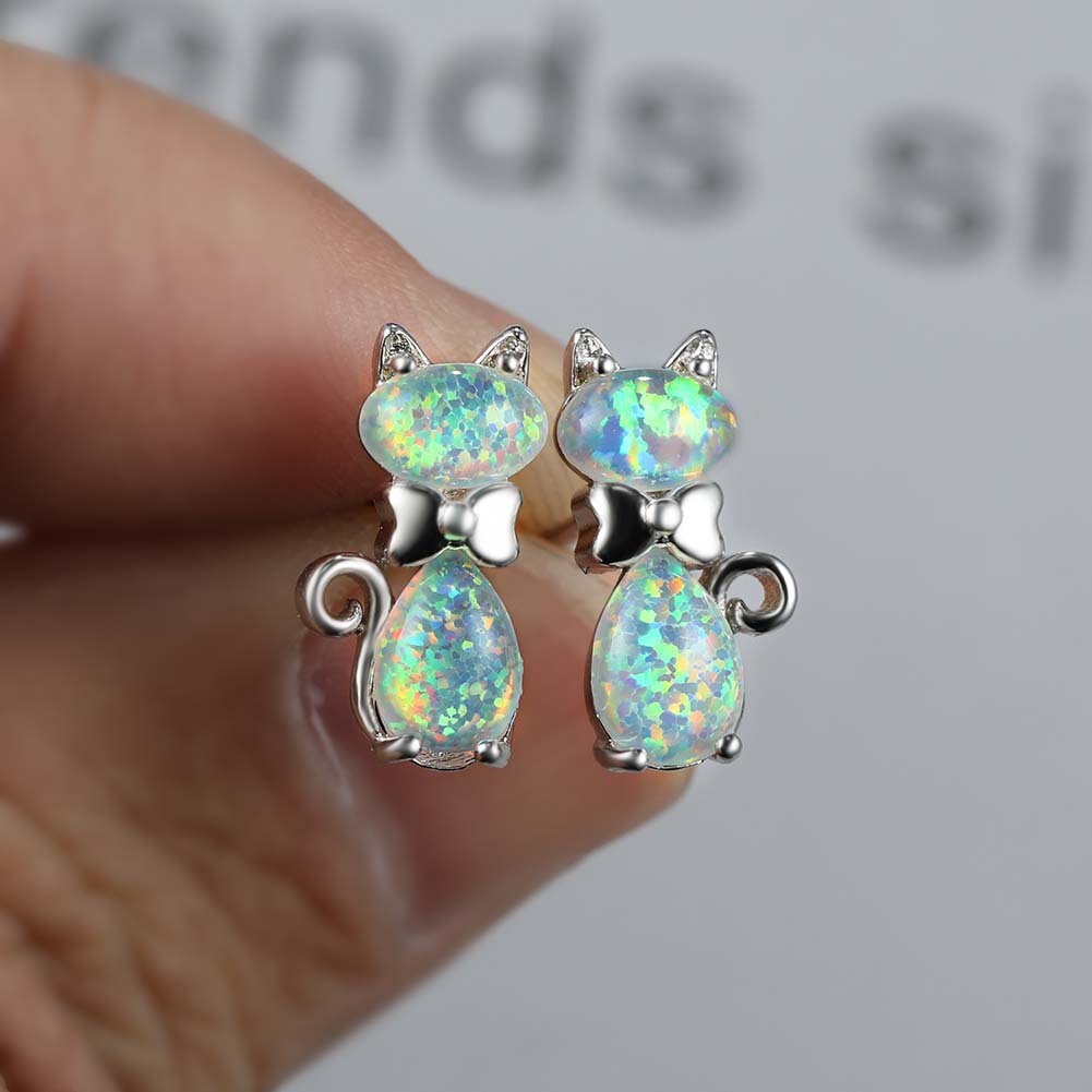 Boucles d’oreilles chat en Cuivre avec un nœud doux et charmant