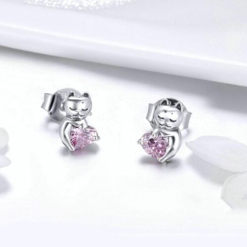 Boucles d’oreilles de bijoux de chat mignon