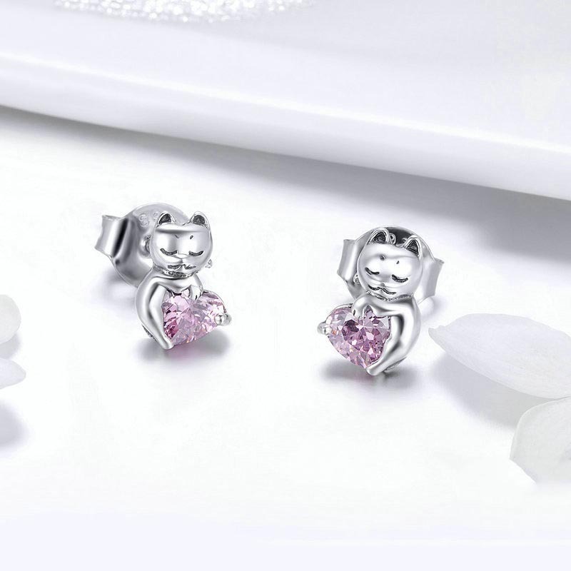 Boucles d’oreilles de bijoux de chat mignon