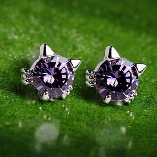 Boucles d’oreilles en argent Cat-Face