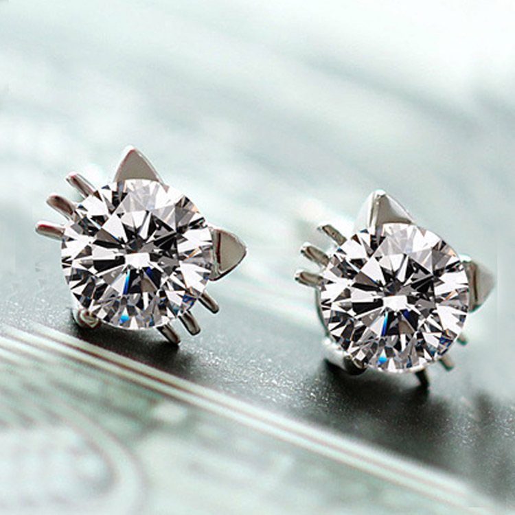 Boucles d’oreilles en argent Cat-Face