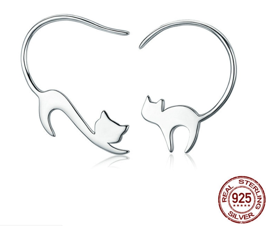 Boucles d'oreilles chaton coquine clou – Image 8
