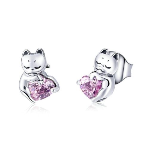 Boucles d’oreilles de bijoux de chat mignon