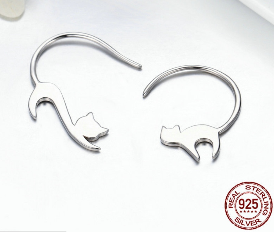 Boucles d'oreilles chaton coquine clou – Image 4