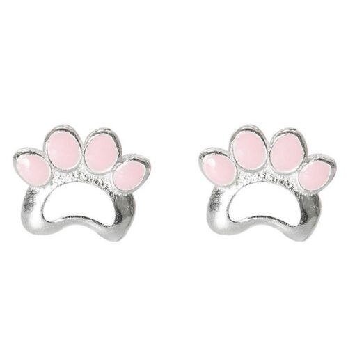 Boucles d’oreilles griffe de chat mignonne en argent sterling simple de style coréen