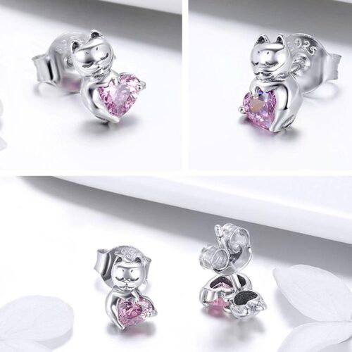 Boucles d’oreilles de bijoux de chat mignon