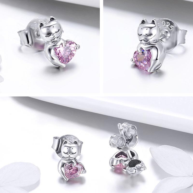 Boucles d’oreilles de bijoux de chat mignon