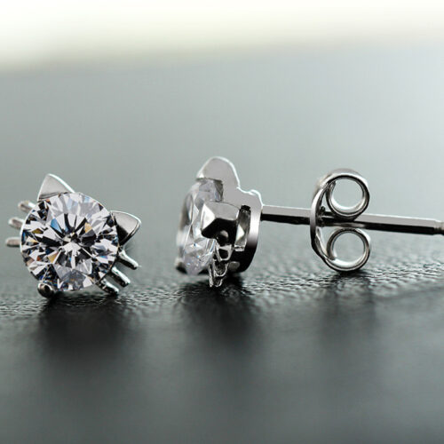 Boucles d’oreilles de chat de style coréen