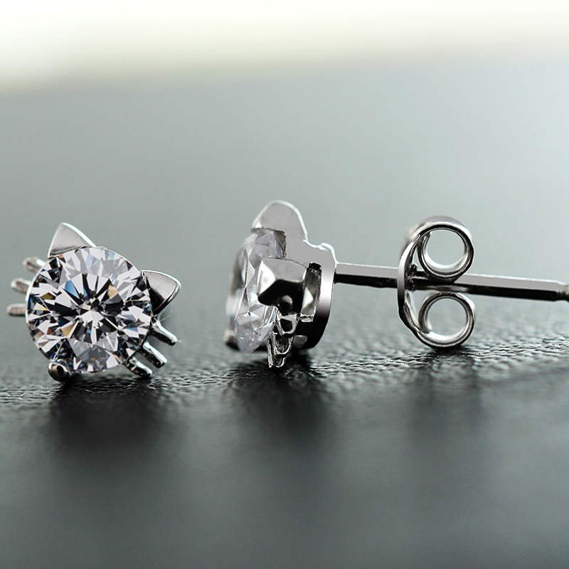 Boucles d’oreilles de chat de style coréen