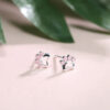 Boucles d’oreilles griffe de chat mignonne en argent sterling simple de style coréen