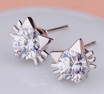 Boucles d’oreilles de chat de style coréen