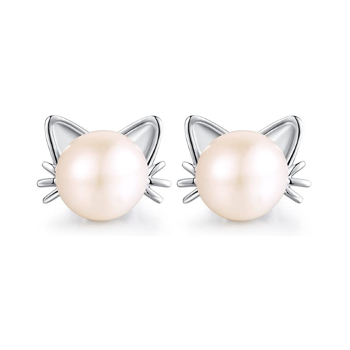Boucles d'oreilles Perles Chat Mignon