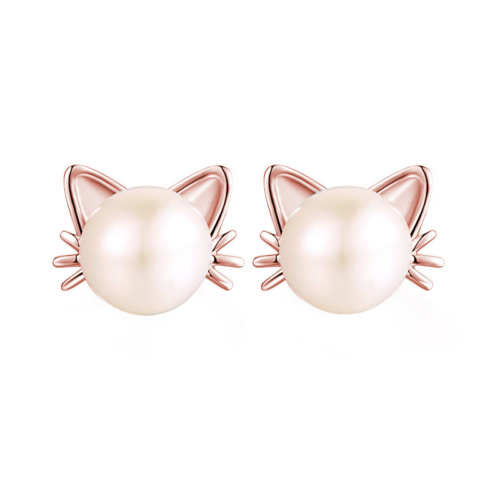 Boucles d'oreilles Perles Chat Mignon
