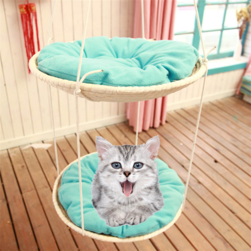 Hamac pour chat en paille